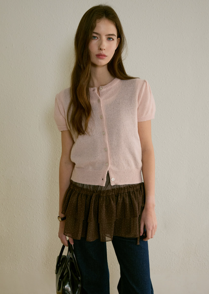 [Letter from Moon] Pineh Mohair Half Cardigan (Pink)