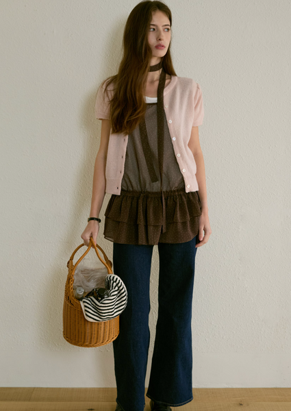 [Letter from Moon] Pineh Mohair Half Cardigan (Pink)