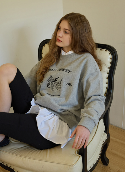 [Letter from Moon] Love Carrier Sweatshirt (Melange Gray)