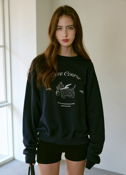 [Letter from Moon] Love Carrier Sweatshirt (Navy)