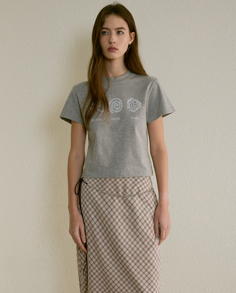 [Letter from Moon] Three Object T-shirt (Melange Gray)