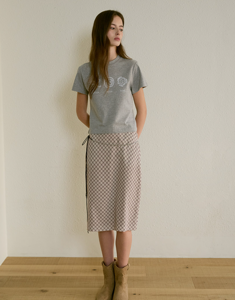 [Letter from Moon] Three Object T-shirt (Melange Gray)