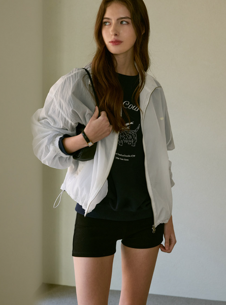 [Letter from Moon] Youth Sheer Windbreaker (Ivory)