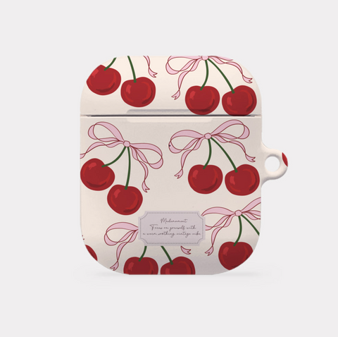 [Mademoment] Ribbon Cherry Airpods Case