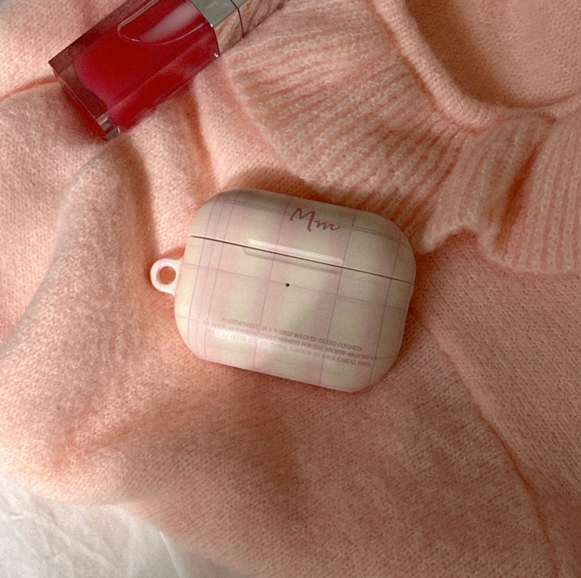 [Mademoment] Vintage Pink Beige Airpods Case