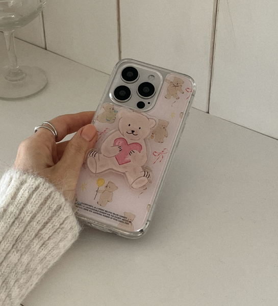 [Mademoment] Sweet Bear Pattern Acrylic Cover Case