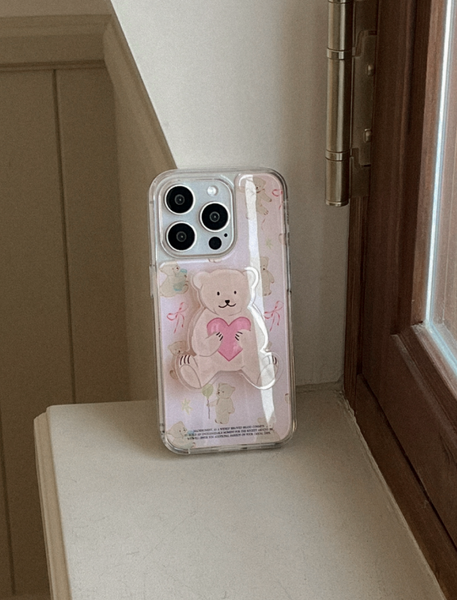 [Mademoment] Sweet Bear Pattern Acrylic Cover Case