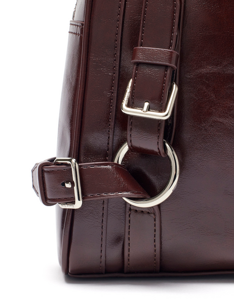 [Matin Kim] BIKER DETAIL SQUARE SHOULDER BAG IN DARK BROWN