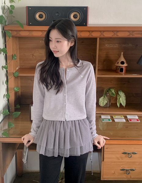 [SHOPPERLAND] Spring Merlin Pendant Ribbed Cardigan