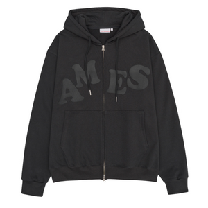 [Ames] BIG TYPO HOODIE ZIP UP CHARCOAL