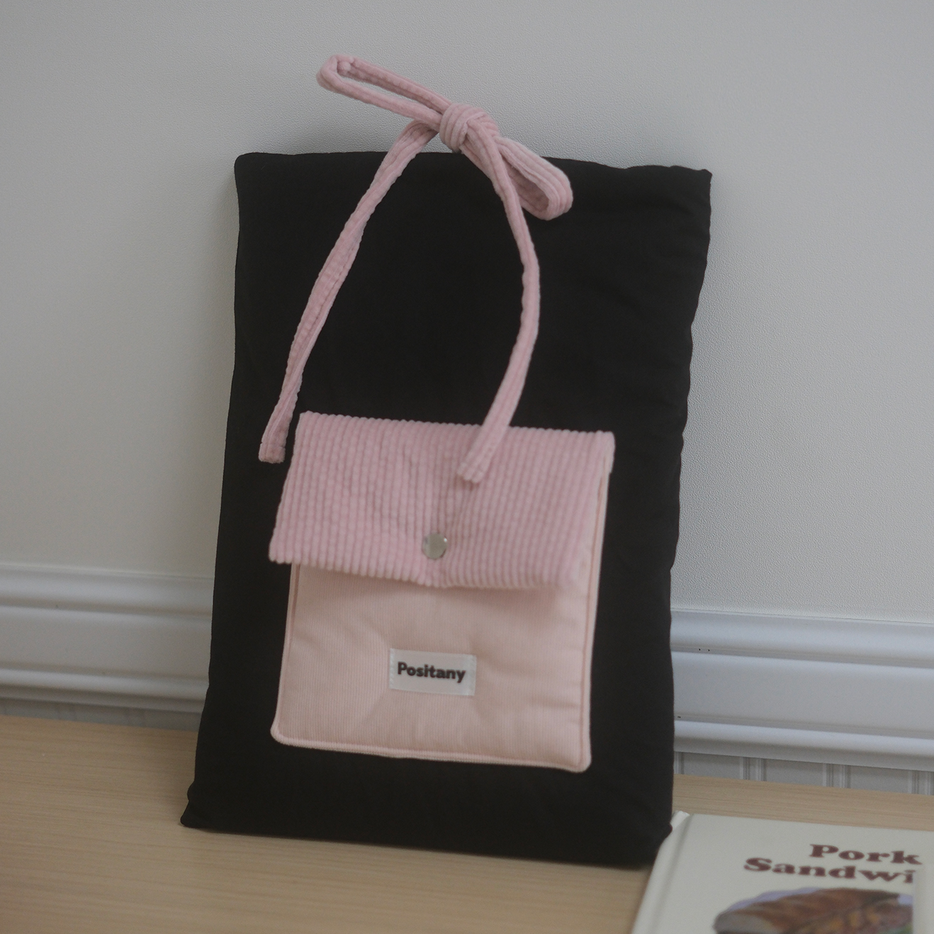 [Positany] Ribbon Tie Pouch (PINK)