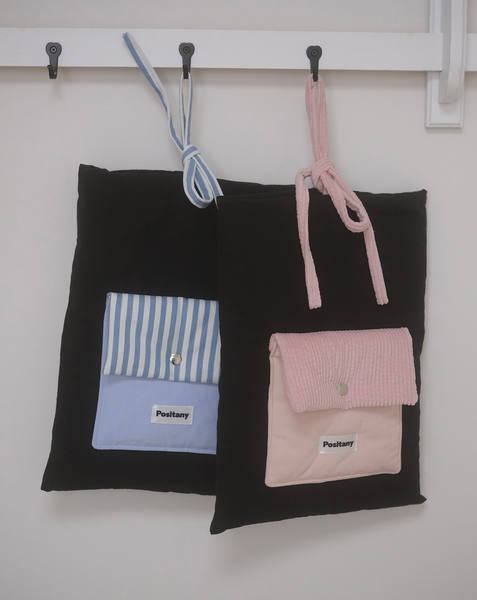 [Positany] Ribbon Tie Pouch (PINK)