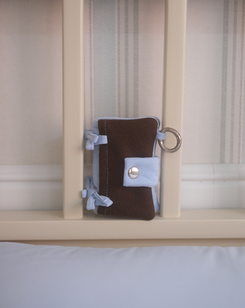 [Positany] Snug Ribbon Card Wallet (BLUE BROWN)