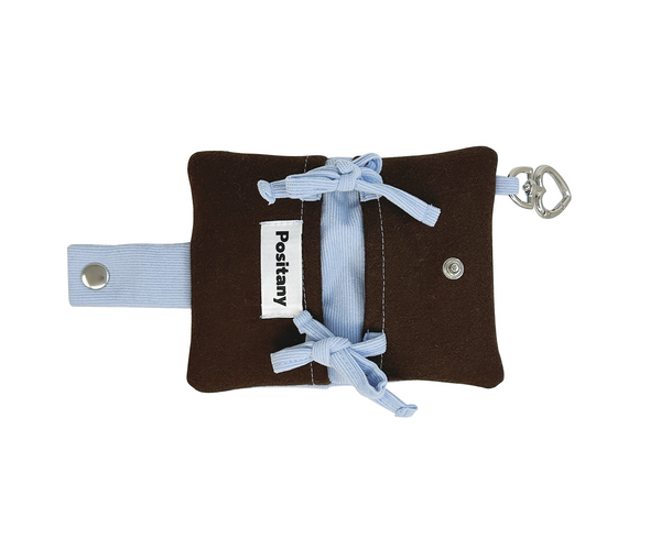 [Positany] Snug Ribbon Card Wallet (BLUE BROWN)