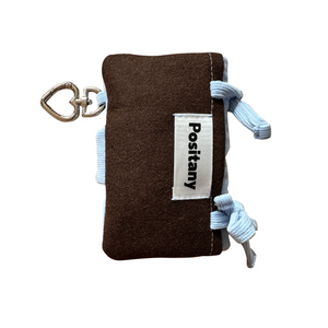 [Positany] Snug Ribbon Card Wallet (BLUE BROWN)