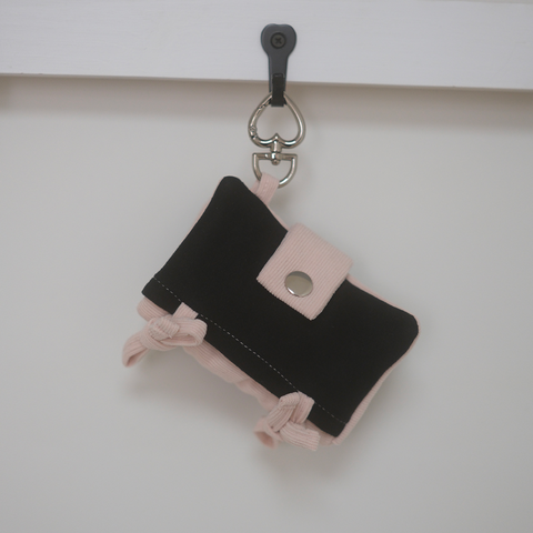 [Positany] Snug Ribbon Card Wallet (Black Pink)