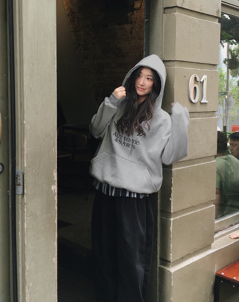 [SLOWAND] ETC Soft Lettering Hoodie