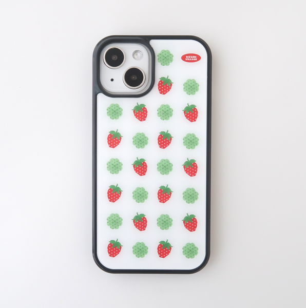 [KEZIM VILLAGE] STRAWBERRY & CLOVER Glass Bumper Case