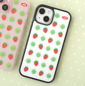 [KEZIM VILLAGE] STRAWBERRY & CLOVER Glass Bumper Case