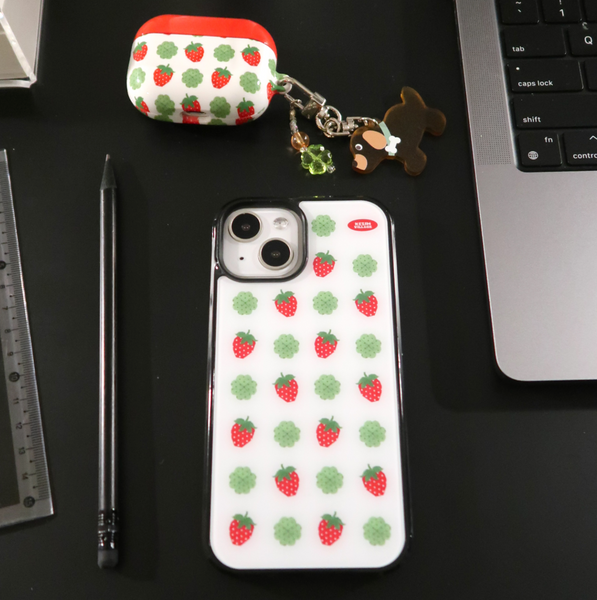 [KEZIM VILLAGE] STRAWBERRY & CLOVER Glass Bumper Case