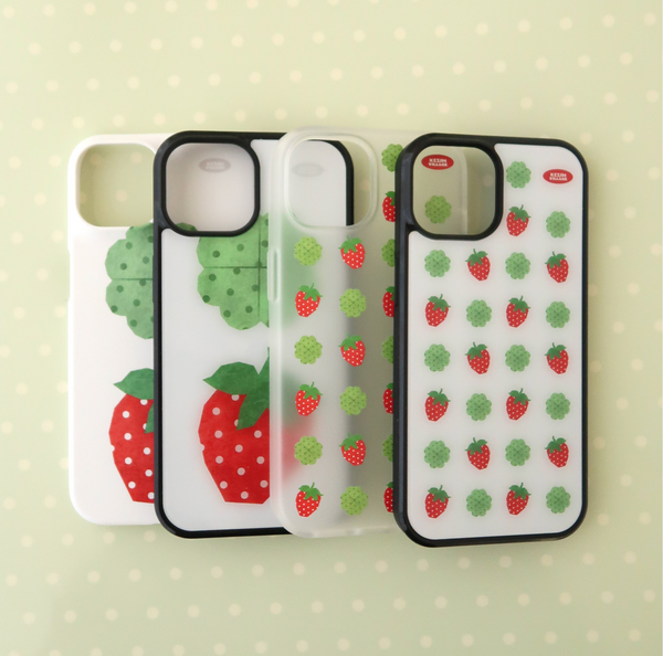 [KEZIM VILLAGE] STRAWBERRY & CLOVER Glass Bumper Case