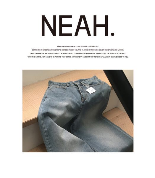 [98°C] [NEAH] America River Blue Wide Denim