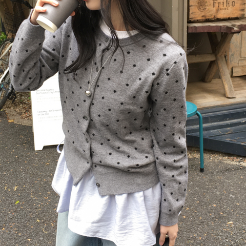 [98°C] Minuet Dot Cardigan