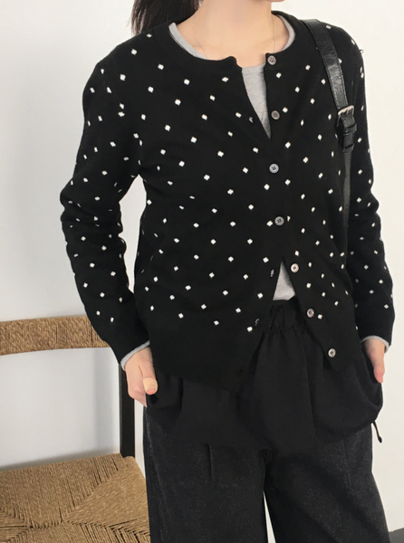 [98°C] Minuet Dot Cardigan