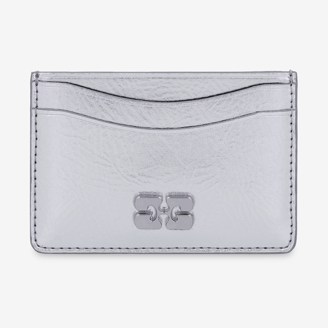 [GANNI] Metallic Card Holder - Silver