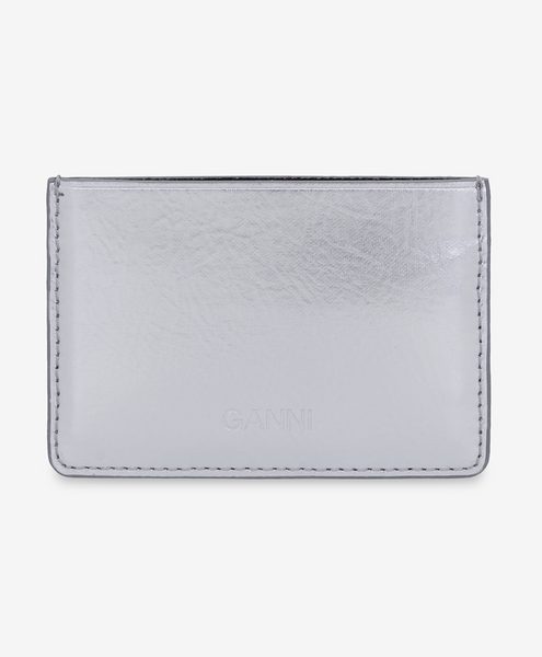 [GANNI] Metallic Card Holder - Silver