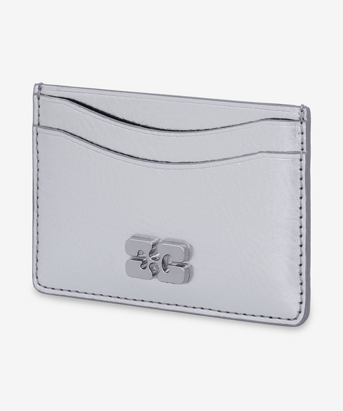 [GANNI] Metallic Card Holder - Silver