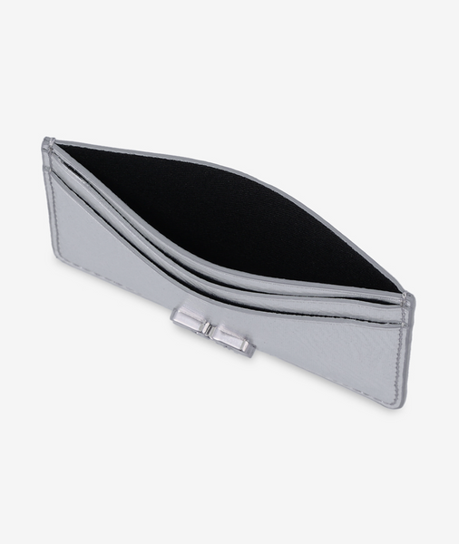 [GANNI] Metallic Card Holder - Silver