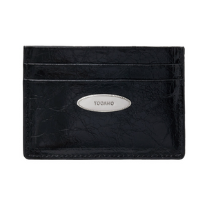 [TOOAMO] Vintage Card Wallet Black (Cowhide)