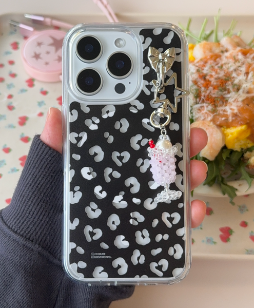 [your emotions] Heart Leopard Jelly Hard Case