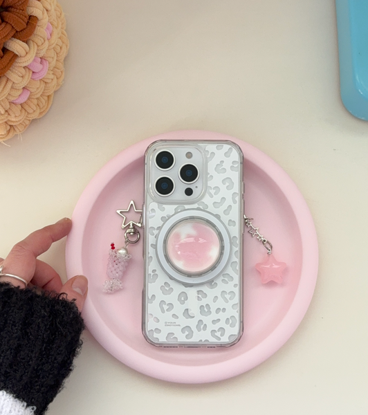 [your emotions] Heart Leopard Jelly Hard Case