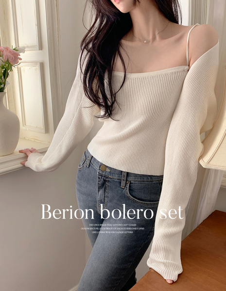 [perbit] Berion Sleeveless Bolero Cardigan Set