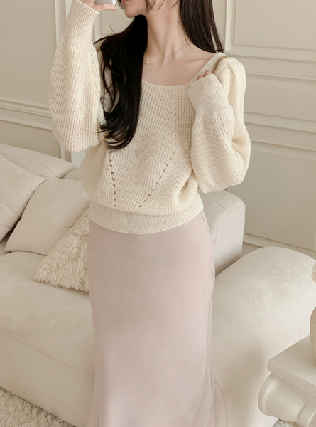 [perbit] Square Soft Touch Puff Knit