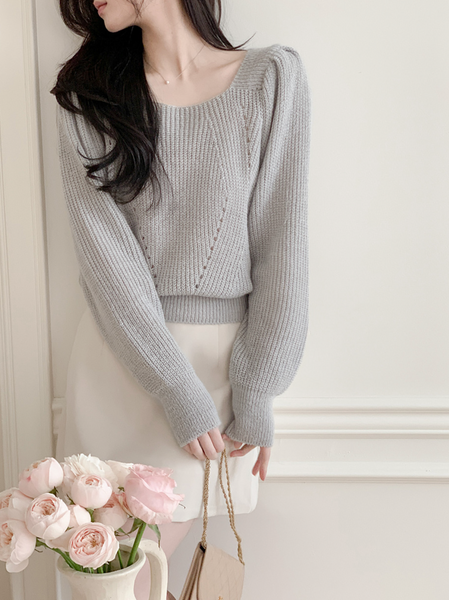 [perbit] Square Soft Touch Puff Knit