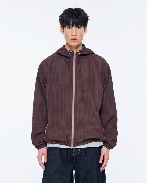 [THE COLDEST MOMENT] TCM Check Windstopper (burgundy)