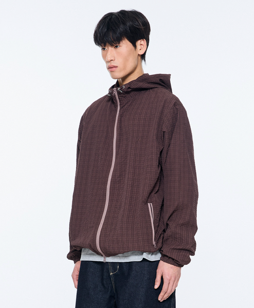 [THE COLDEST MOMENT] TCM Check Windstopper (burgundy)