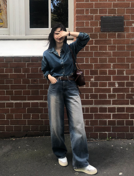 [SLOWAND] Vintage Teen Washing Wide Denim Pants