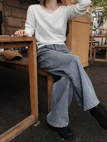 [SLOWAND] # SLOWMADE Secret Real Wide Denim Pants