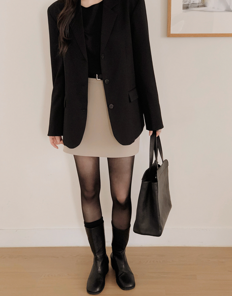 [SLOWAND] # SLOWMADE Plain Clean-Fit Miniskirt