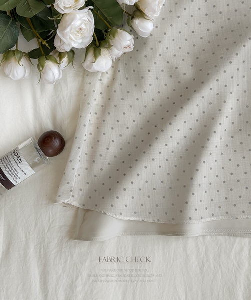 [SLOWAND] # SLOWMADE Earl Gray Layer Dotted Skirt