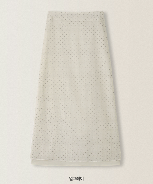 [SLOWAND] # SLOWMADE Earl Gray Layer Dotted Skirt