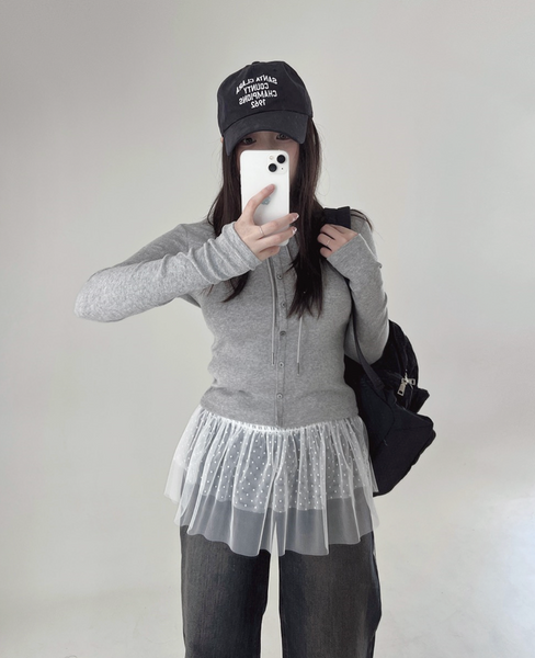 [SLOWAND] # SLOWMADE Thin Fit Cardigan Hoodie T-Shirt