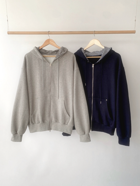 [Myorang] Nuu Check Patch Zip Up