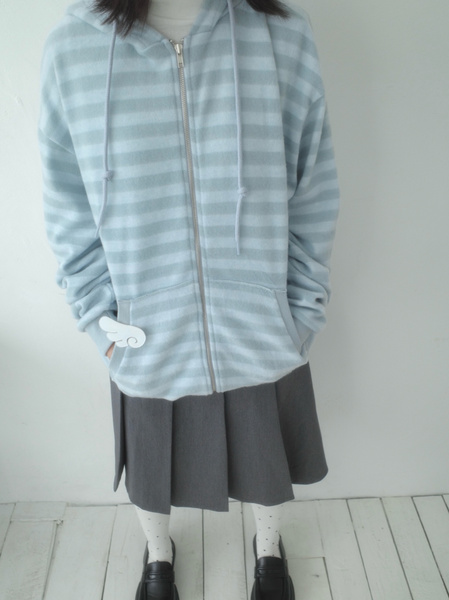 [Myorang] Lollipop Terry Stripe Hoodie Zip-Up