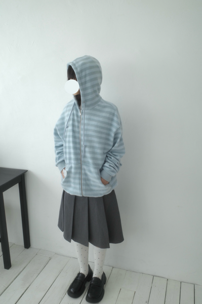 [Myorang] Lollipop Terry Stripe Hoodie Zip-Up