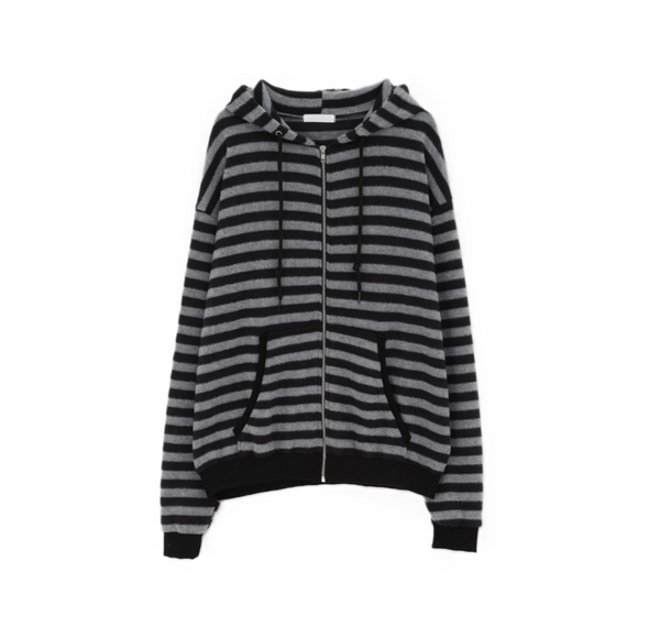 [Myorang] Lollipop Terry Stripe Hoodie Zip-Up